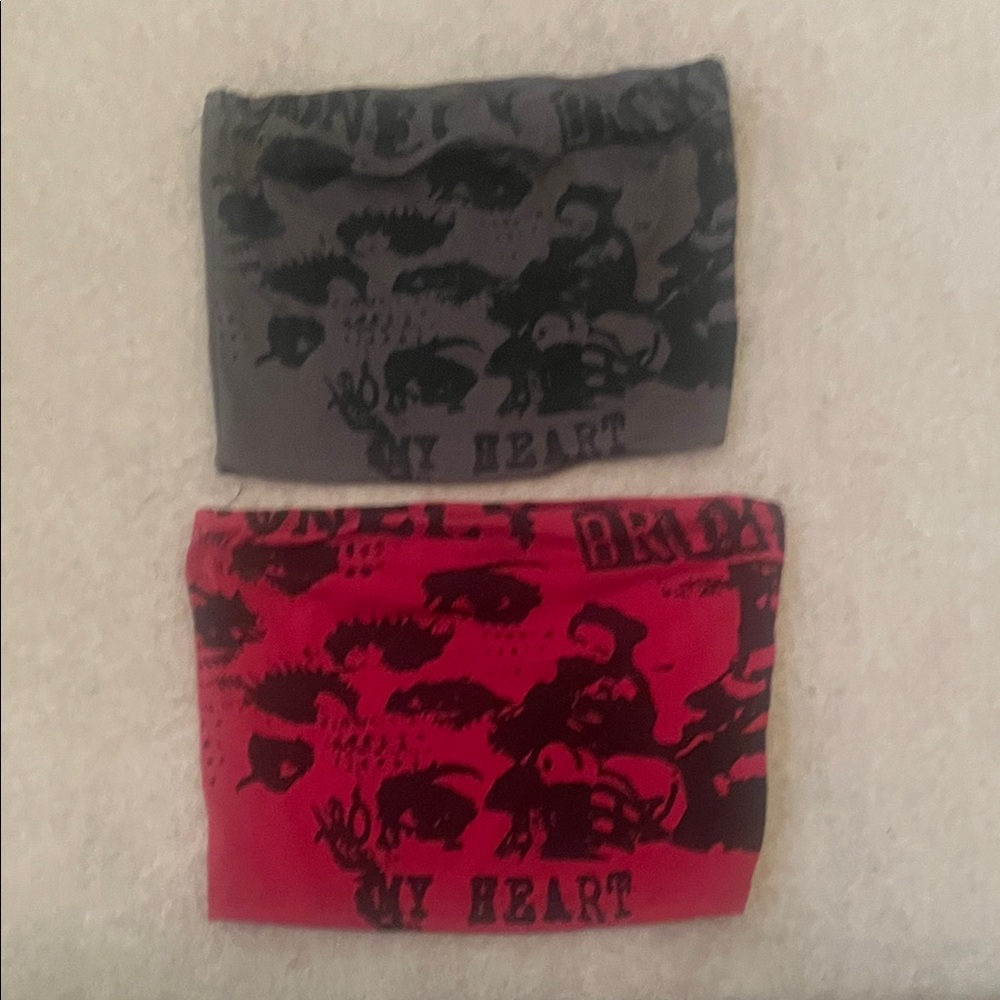 Kids Animal Print Headbands - Gray and Red